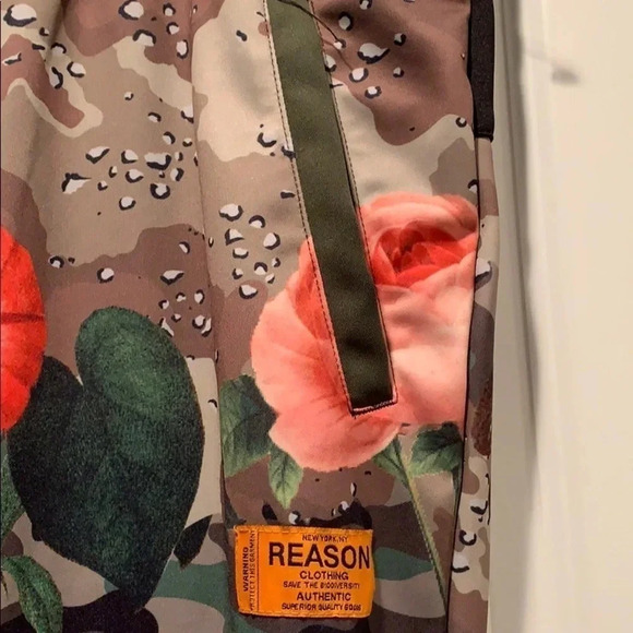 Reason Green Floral  Print Jogger Sweatpants Small NWT - Picture 4 of 9